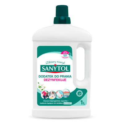 Dodatek Dezynfekuje do prania o zapachu białych kwiatów 1L SANYTOL